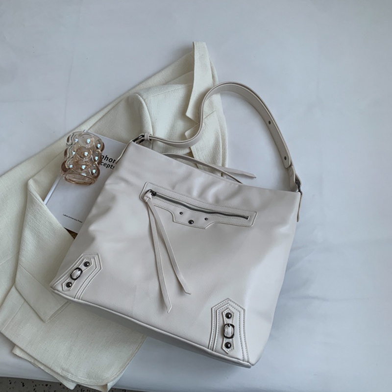 Túi Đeo Vai Cỡ Lớn Màu Đen Có Khóa Kéo Thời Trang Cho Nữ