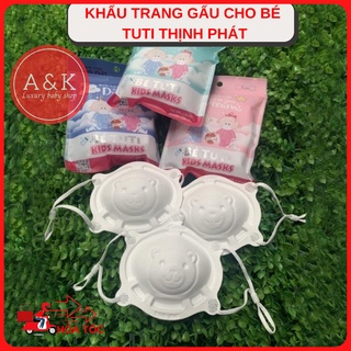 Khẩu trang gấu cho bé 6m-3y tuti thịnh phát set 3 chiếc
