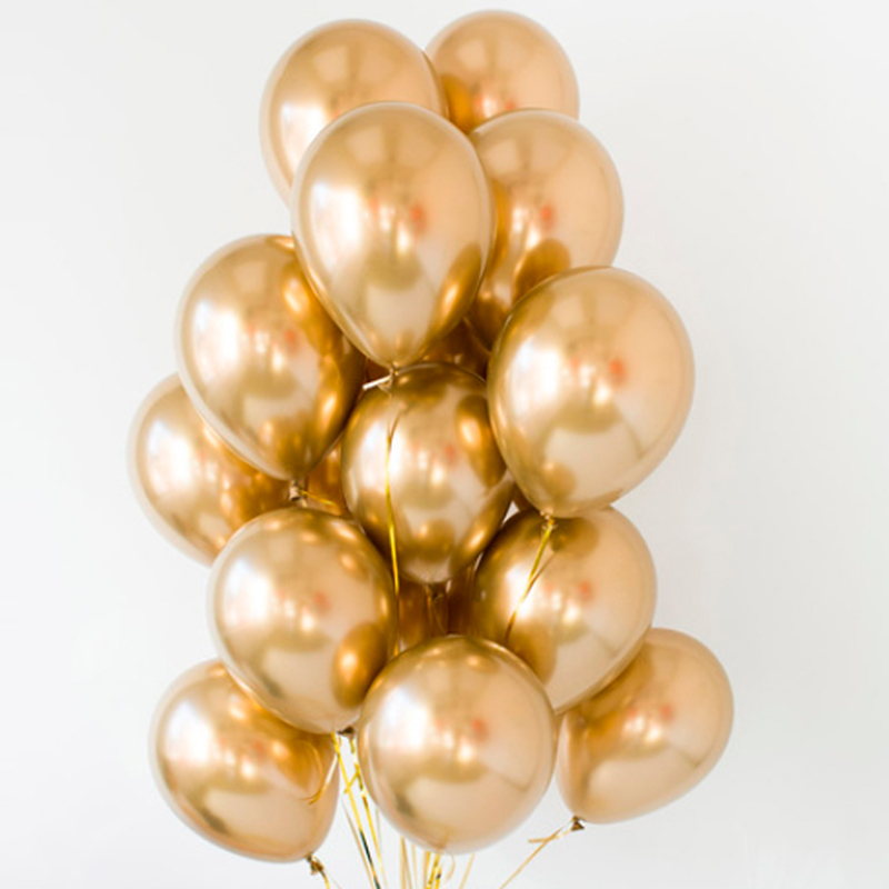 50pcs 12inch Metallic Gold Silver Blue Rose Green Purple Ballon Wedding Birthday Party Decoration Latex Balloons