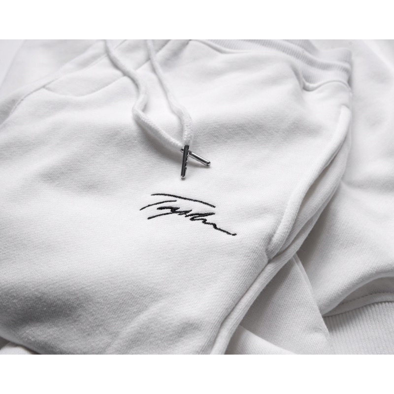 Bộ thể thao nam dài tay màu trắng, chất nỉ da cá hàng VNXK. Bộ nỉ dài tay nam