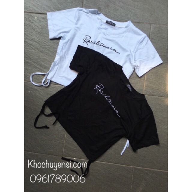 🆙 Áo Croptop Thêu Rút Eo 2 Bên