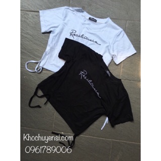 🆙 Áo Croptop Thêu Rút Eo 2 Bên