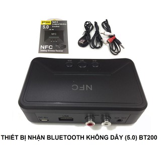 Thiết bị nhận Bluetooth không dây (5.0) BT200. Hộp Bluetooth Âm Thanh Không Dây BT200 NFC V5.0
