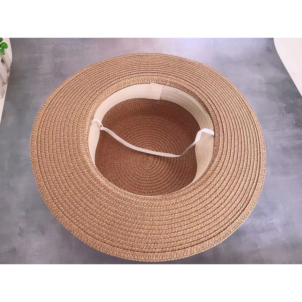 Mũ rơm vành rộng kiểu dáng đơn giản thời trang mùa hè đơn giản