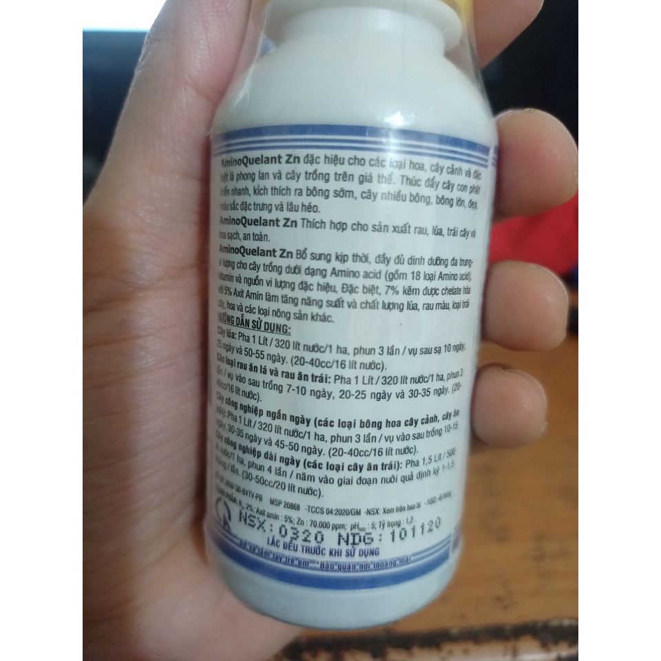 Phân bón Kẽm Amino - Vi lượng Kẽm trên nền hữu cơ- Amino Quelant Zn - Nhập khẩu Mỹ, hũ 100 ml
