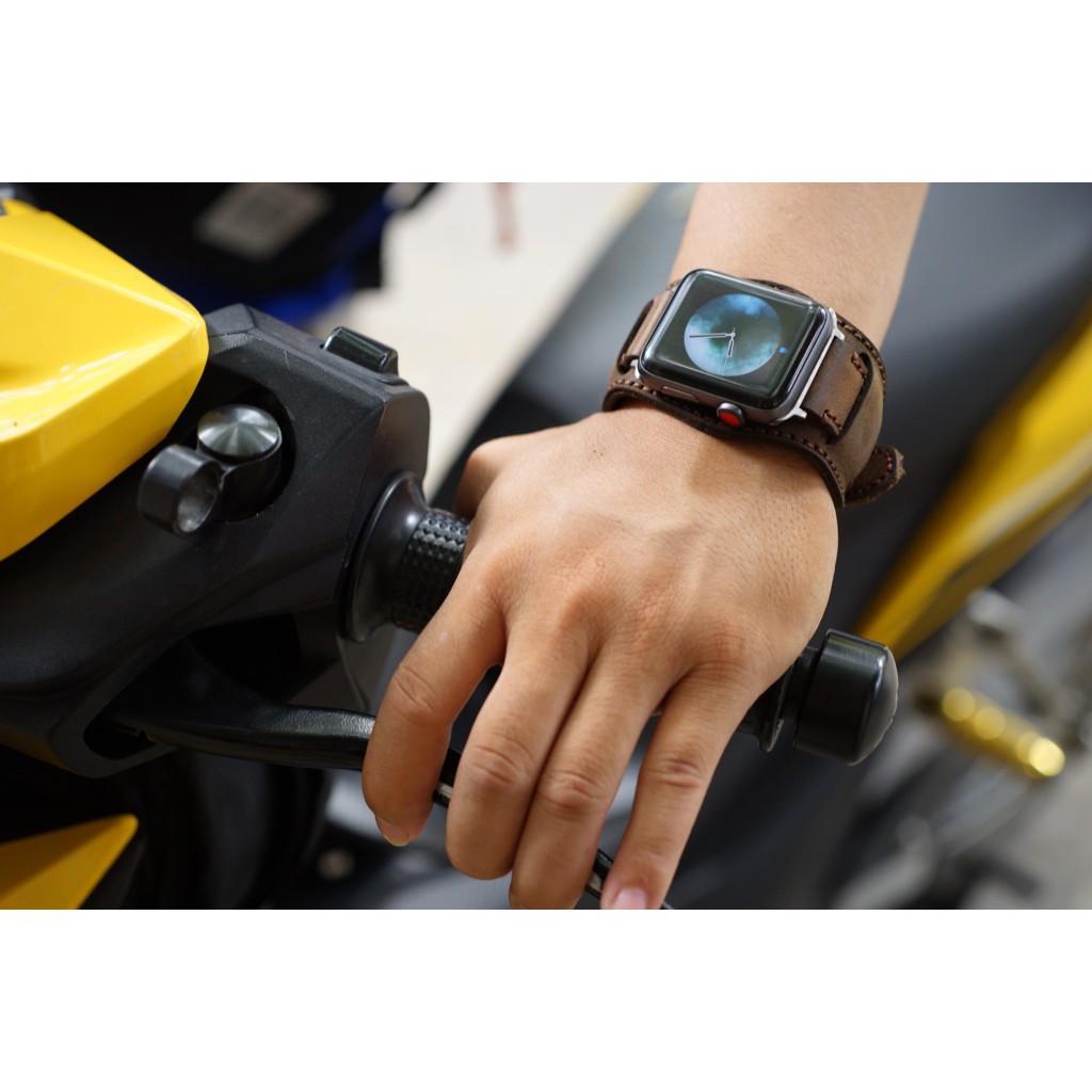 Dây Apple Watch , iWatch , iphone Watch da bò kèm tấm đệm chống mồ hôi RAM Leather bundstrap b2
