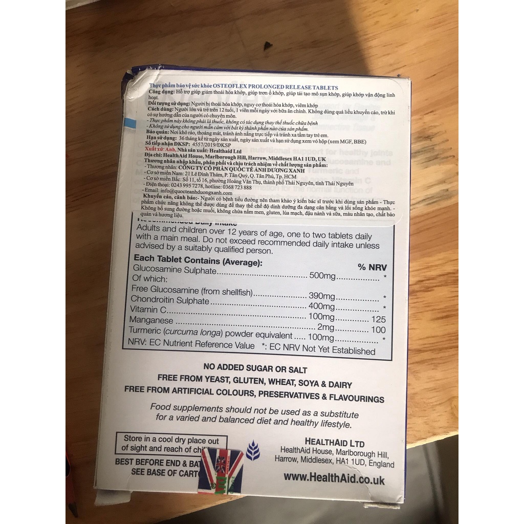 BỔ KHỚP HEALTHAID OSTEOFLEX HỘP 30 VIÊN