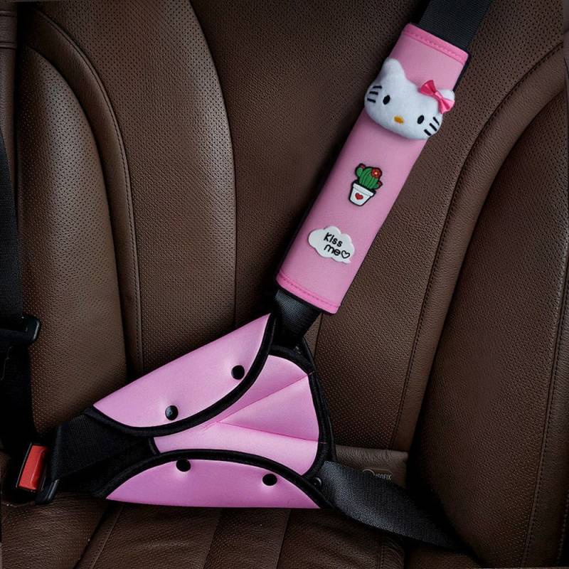 Car Seat Belt Adjustment Cartoon Cute Children Anti-Strangulation Neck Shoulder Sleeve Holder Seat Limit Auxiliary Strap Y3b6