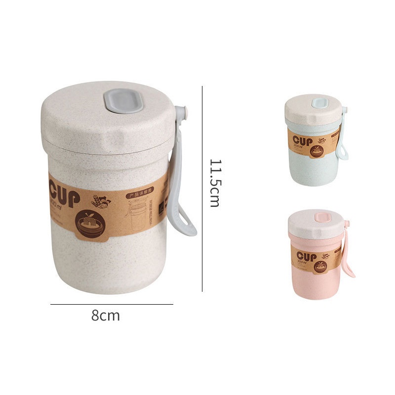 Hộp Đựng Thức Ăn Bằng Lúa Mạch Có Nắp Đậy Nhỏ Gọn Có Thể Bỏ Lò Vi Sóng