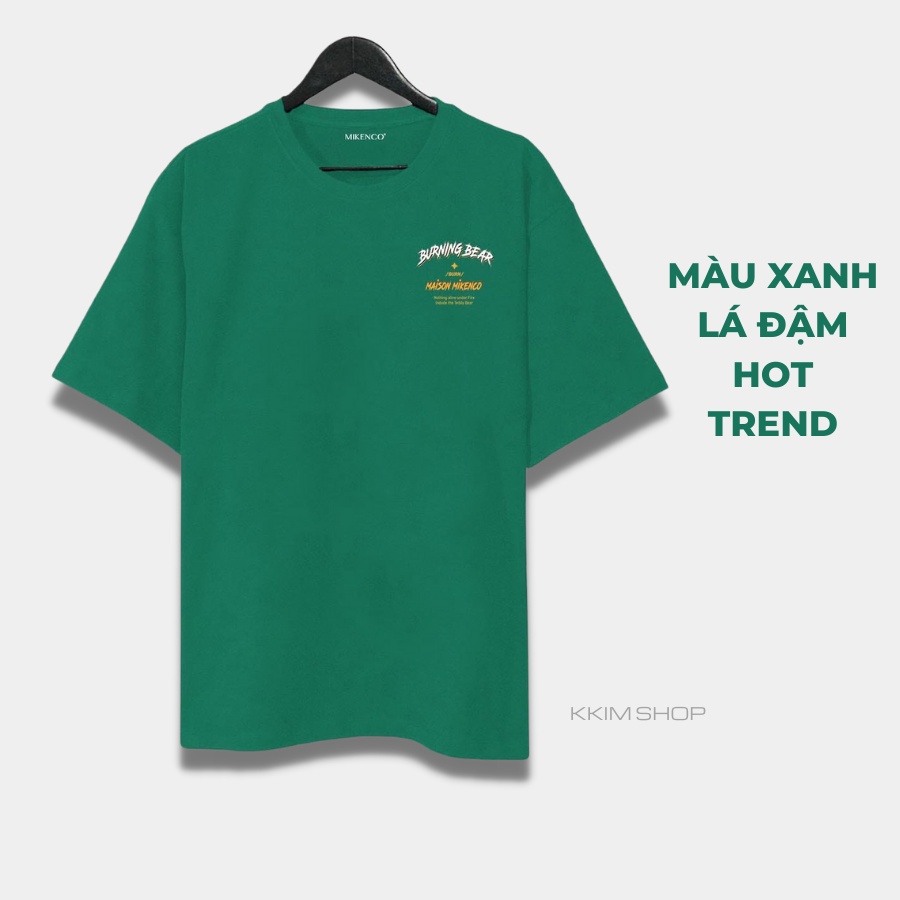 Áo Thun Tay Lỡ MIKENCO Burning Bear, áo phông unisex Form rộng oversize, chất liệu Cotton. KKIM Shop