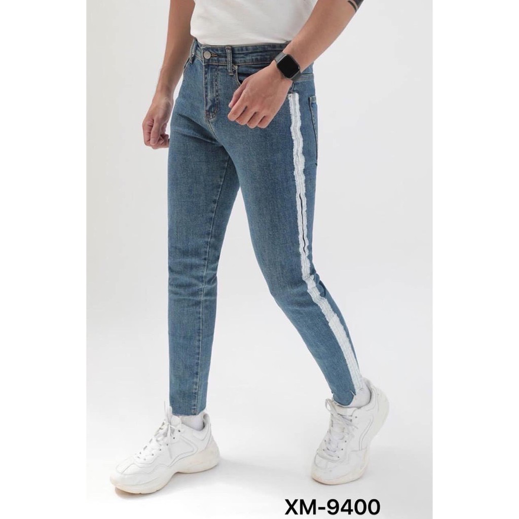 Quần jean nam cao cấp rách gối đen co giãn . | BigBuy360 - bigbuy360.vn