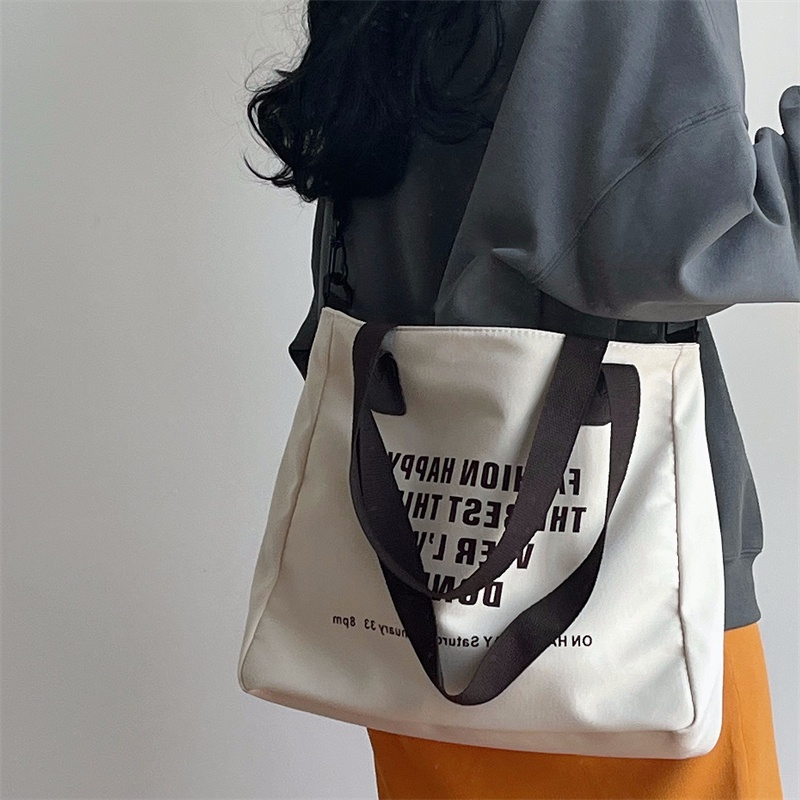 Túi Canvas Đeo Chéo 2022 Mới Đa Năng In Họa Tiết Dễ Thương Cho Nữ