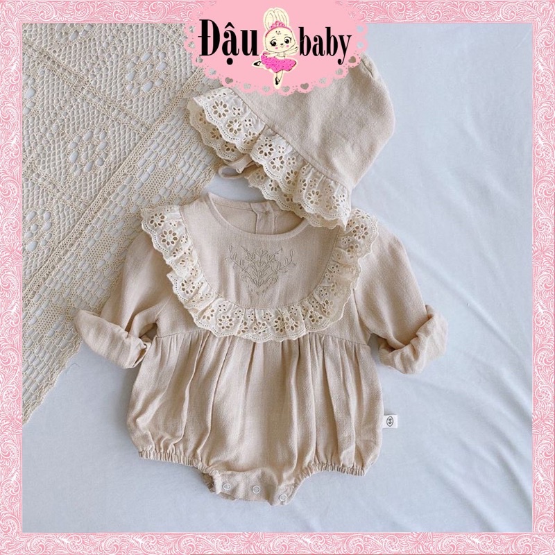 Bodysuit tiểu thư vintage vải đẹp mềm mại cho bé gái