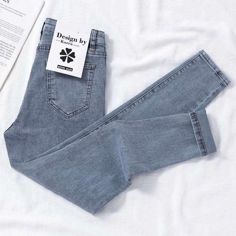 Quần jean nữ lưng cao co dãn mẫu mới [75--200 Jin]
