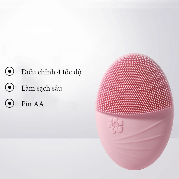 Máy rửa mặt PINKEGGS từ silicon hỗ trợ massage chống thấm nước