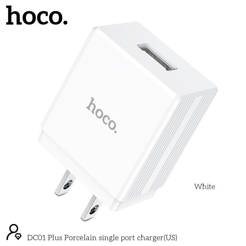 Củ sạc 1cổng Hoco 2.4A hỗ trợ sạc nhanh DC01 plus, C81, C72 có mạch bảo ổn định dòng điện sạc