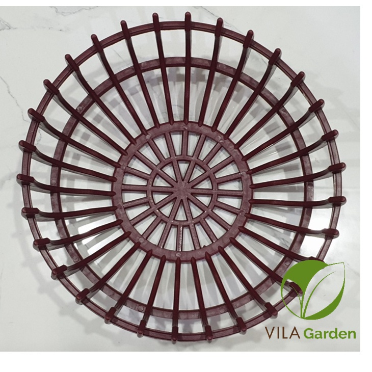 Chậu Trồng Lan Hình Quả Bí màu nâu, Chậu Lan Giả Gỗ Hàng Cao Cấp - F23 ~ F40
