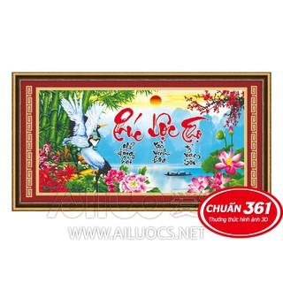 Tranh thêu chữ thập 3d Phúc lộc thọ - Hạc AL53370 ( 114x62 ) chưa thêu