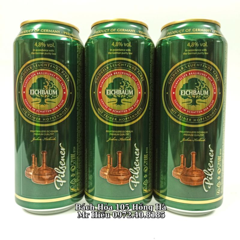 [Hỏa tốc] Bia cây sồi Eichbaum Pilsener 4,8% thùng 24 lon 500ml