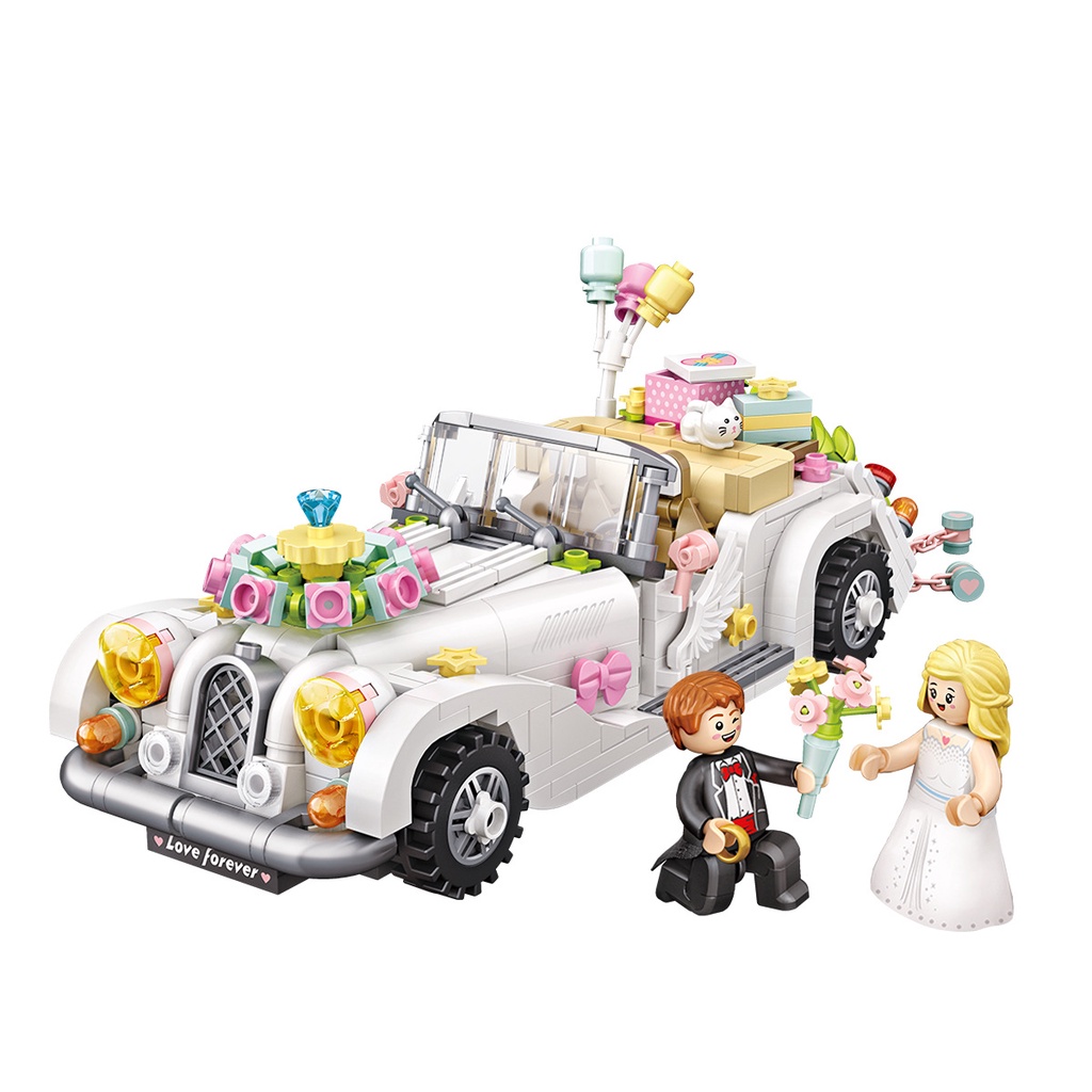 Bộ lắp ráp xe mô hình xe đám cưới wedding car 119 có 676 mảnh ghép