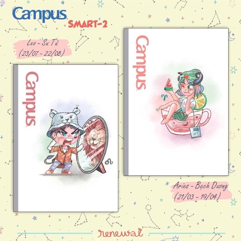 VỞ CAMPUS 200 TRANG KẺ NGANG CÓ CHẤM CUNG HOÀNG ĐẠO SMART-2