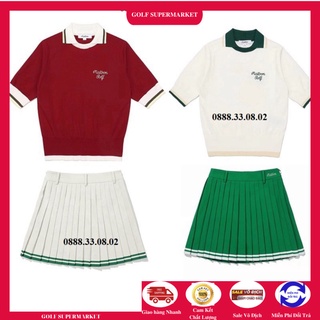 Set áo váy golf, áo len váy malbon thời trang cao cấp