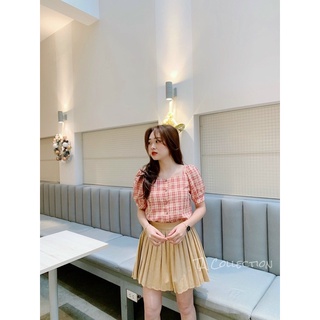 áo thô kẻ cúc gỗ