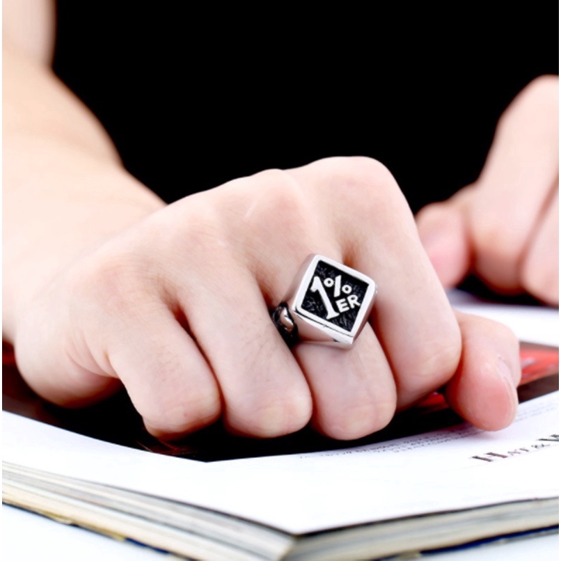 Thiết kế nhẫn hợp kim titan Skull Style Punk Rock cho nam giới