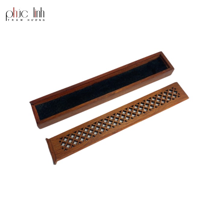 Lư Xông Trầm Gỗ Dài Nguyên Khối-Xông Tim Trầm-Cao 1,5cm-Dài 13,5cm-Đường Kính 2,5cm-Nâu Đỏ