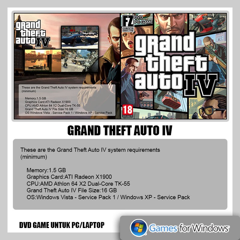 Máy Chơi Game Gta 4 (Grand Theft Auto Iv) Dvd Pc / Laptop