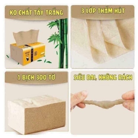 KHĂN GIẤY GẤU TRÚC SIPIAO 1 gói 300 tờ