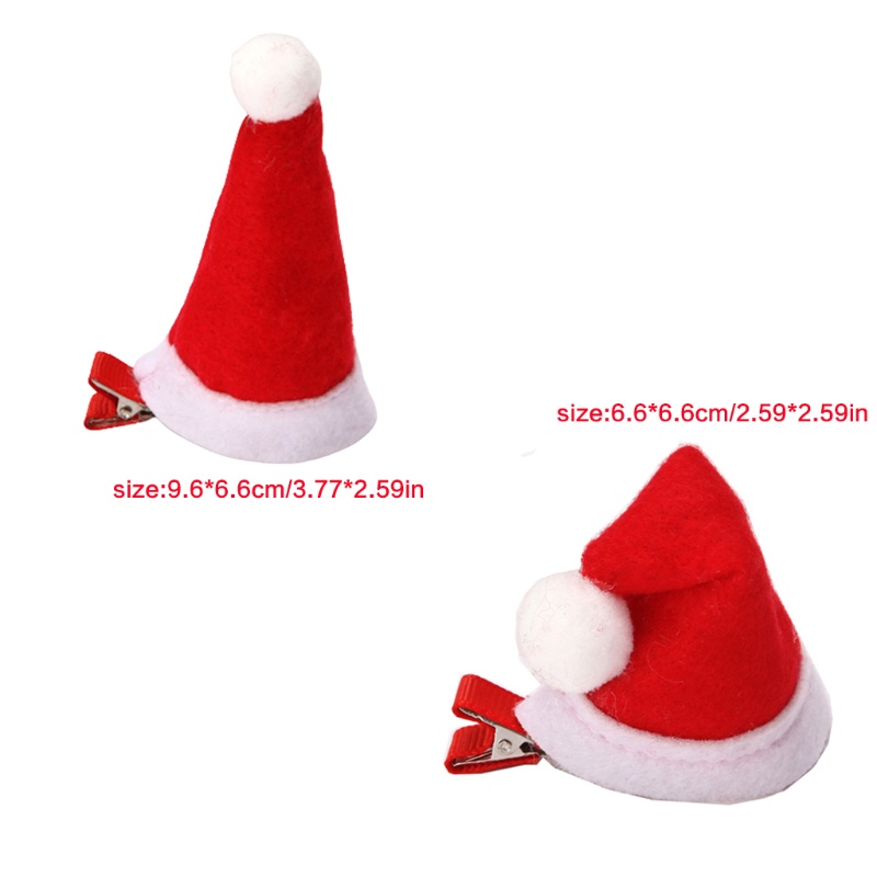 ✿ Christmas Hat Hair Clips Santa Mini Hat Hair Barrette Trendy Ponytail Decor