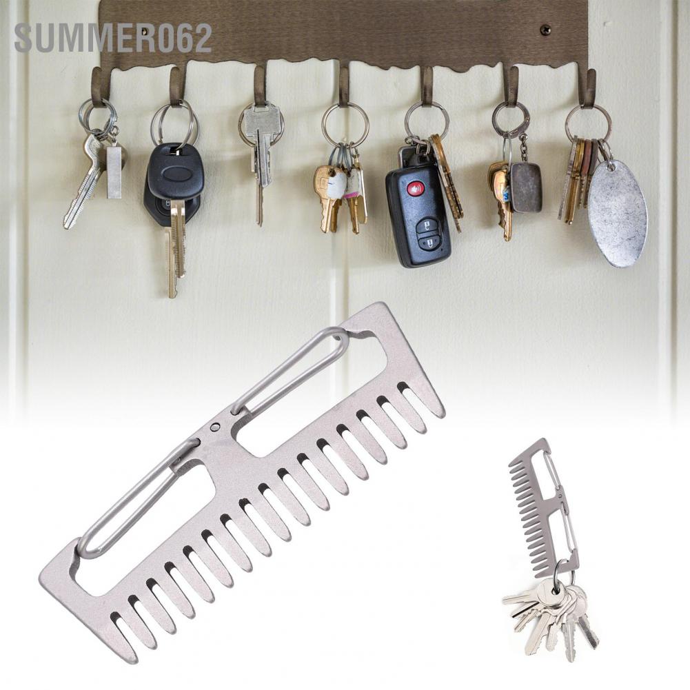 Summer062 Lược hợp kim titan EDC ngoài trời Dụng cụ cắm trại có khóa nhẹ chống tĩnh điện