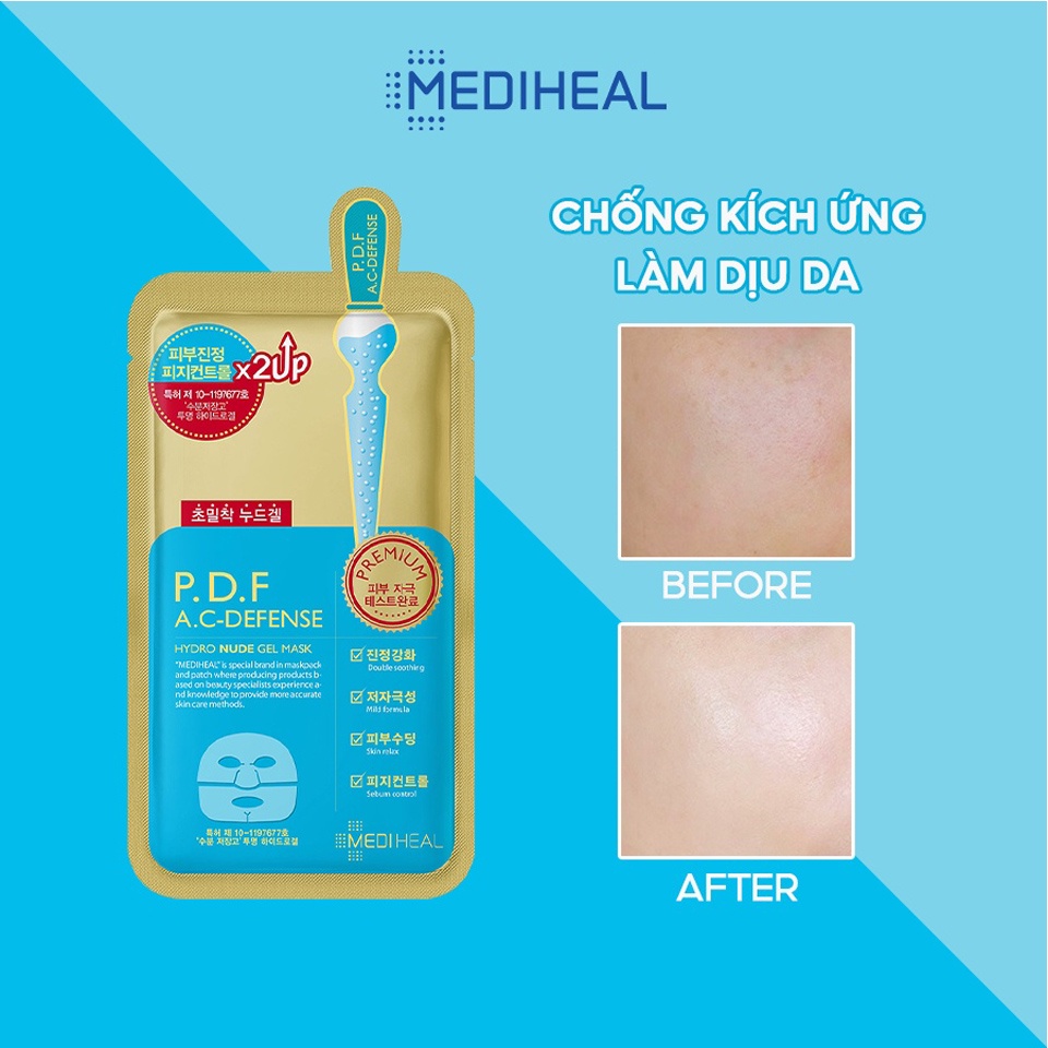 Mặt nạ Mediheal PDF A.C Defense Nude Gel 2Up làm mềm mịn da cho da mụn, da kích ứng