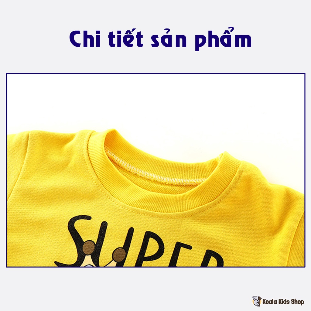 Áo nỉ bé trai chất cotton. Áo dài tay thu đông trẻ em từ 2-7 tuổi