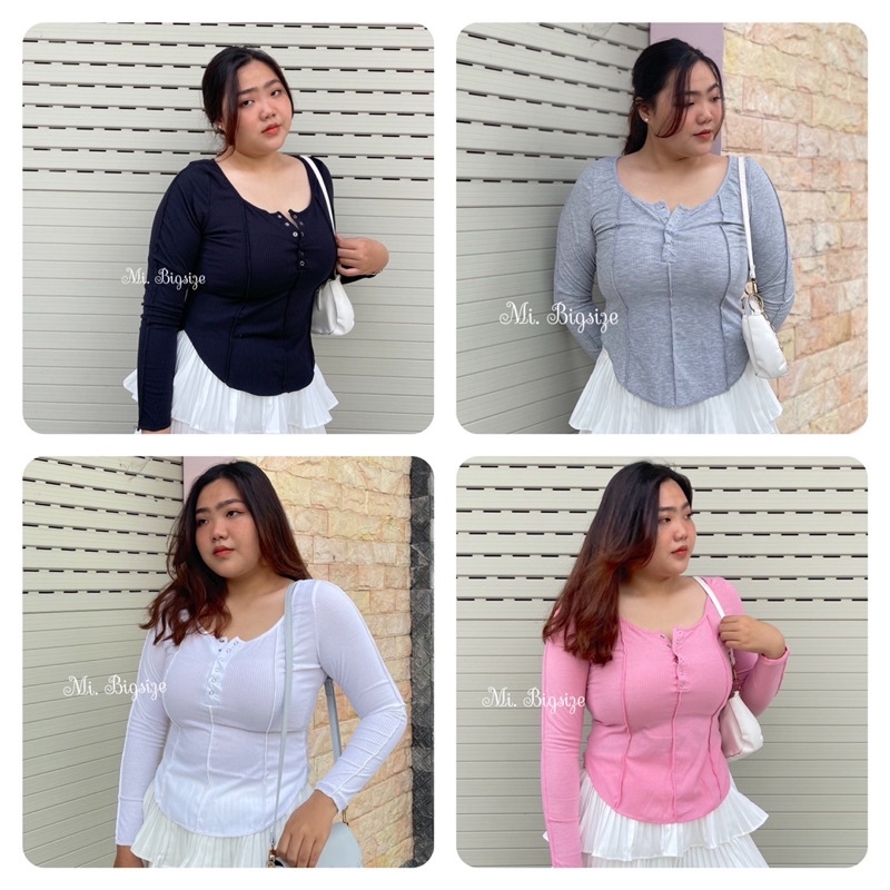 Áo thun tay dài nút bấm bigsize (L/XL/2XL)