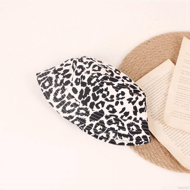 Nón bucket họa tiết da báo và cây cối thời trang cho bé