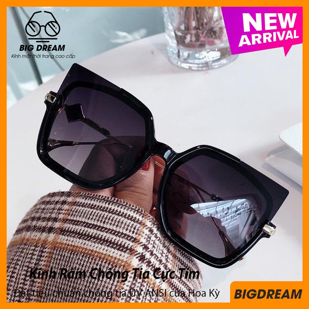 Kính mát nữ dáng vuông siêu sang chảnh hàng hot 2020 JJLV824 - Mắt kính nữ cao cấp gọng kim loại cao cấp