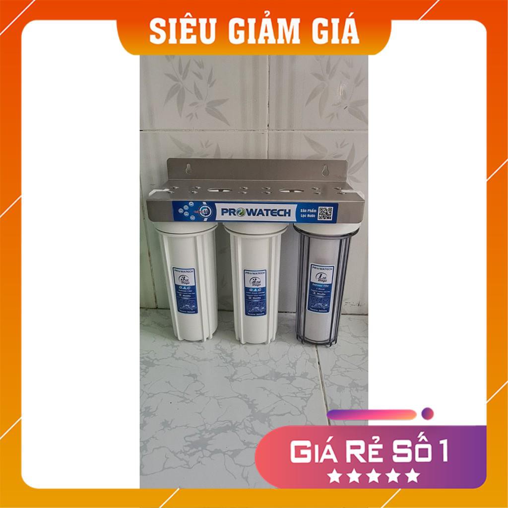 Bộ lọc thô 3 cấp, lọc đầu nguồn, lọc RO PROWATECH, lọc Đài Loan 10inch  2 gioăng loại tốt - DTVSHOP