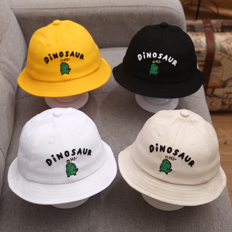 Mũ Tai Bèo Vải Cotton Mỏng In Hình Khủng Long Dễ Thương Thời Trang Mùa Hè Cho Bé Từ 1-2 Tuổi