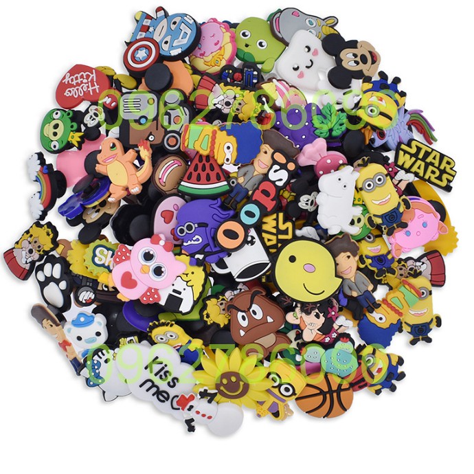 [Được chọn mẫu- Có sỉ] Sticker Nút Cài Dép Jibbitz 18-35 JB 79 Charm Gắn Dép Sục