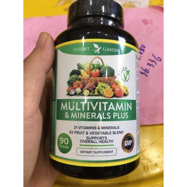 Potent Garden Daily Vegan Multivitamin &amp; Mineral Plus Bổ sung vitamin