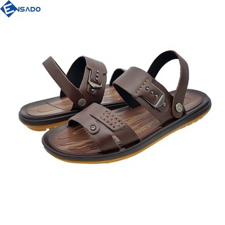 [Xả Hàng] Dép Xăng Đan Giày Sandal Nam Da Bò Thật Cực Mềm Ensado D10163 (Nâu)