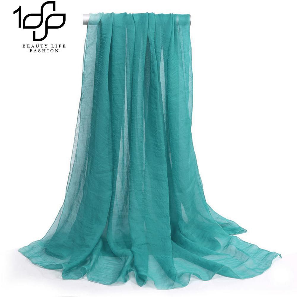 Khăn choàng vải chiffon màu trơn xinh xắn cho nữ