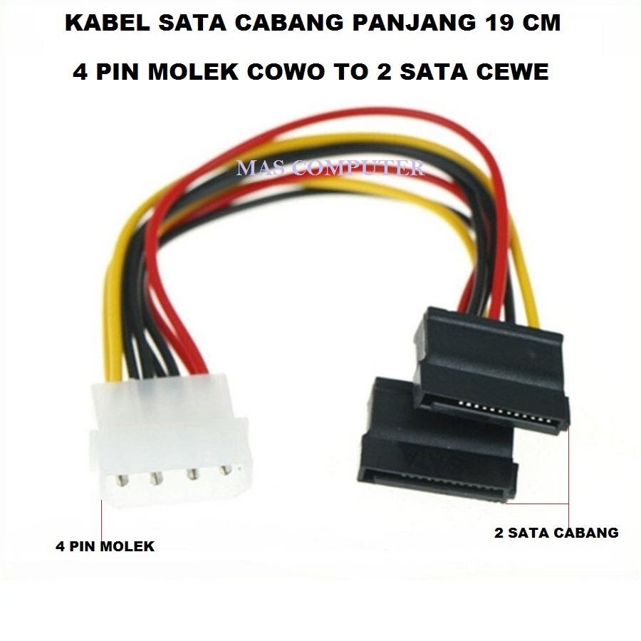 Dây Cáp Sata / Sata Branch Power Cable / Sata Branch 2 Cable / 4 Pin Molek Cable To Sata | BigBuy360 - bigbuy360.vn
