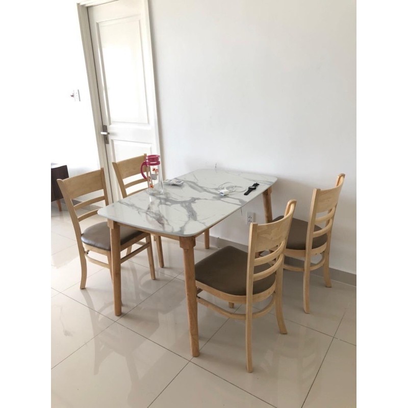 Bộ bàn ăn gia đình 4 ghế cabin giả đá ( free ship lắp rap hcm )