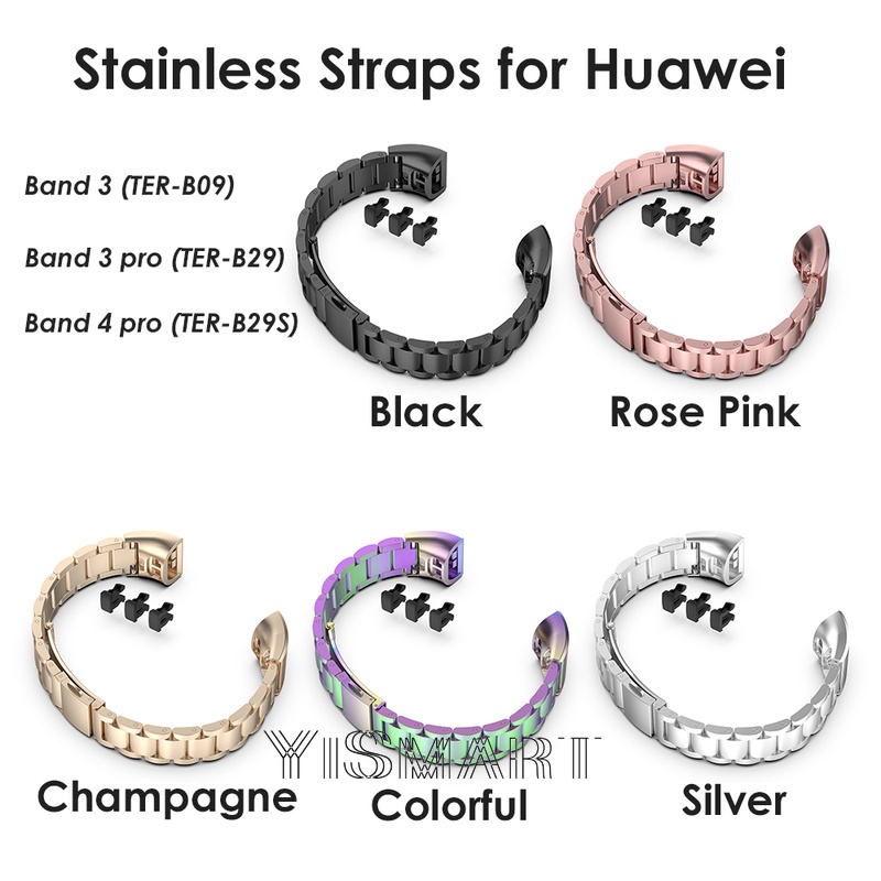 Bracelet for Huawei Band 3 Pro Wristband Strap for Huawei Band 4 Pro Watchband Stainless Steel Replacement Straps Bands