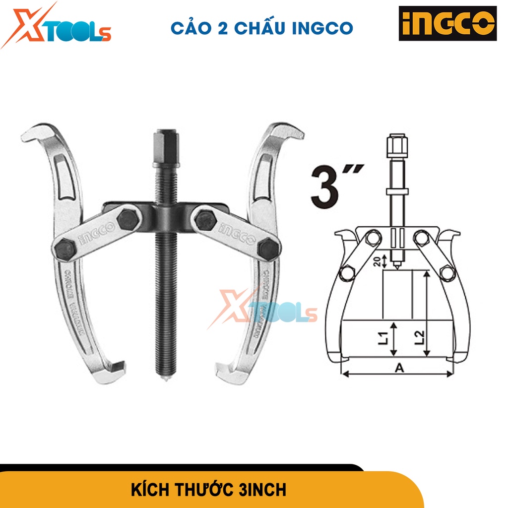 Cảo 2 chấu INGCO có các kích thước 3'' 4'' và 6'' | cảo thuỷ lực, lực cảo tối đa lên tới 5000kg [chính hãng][xtools]