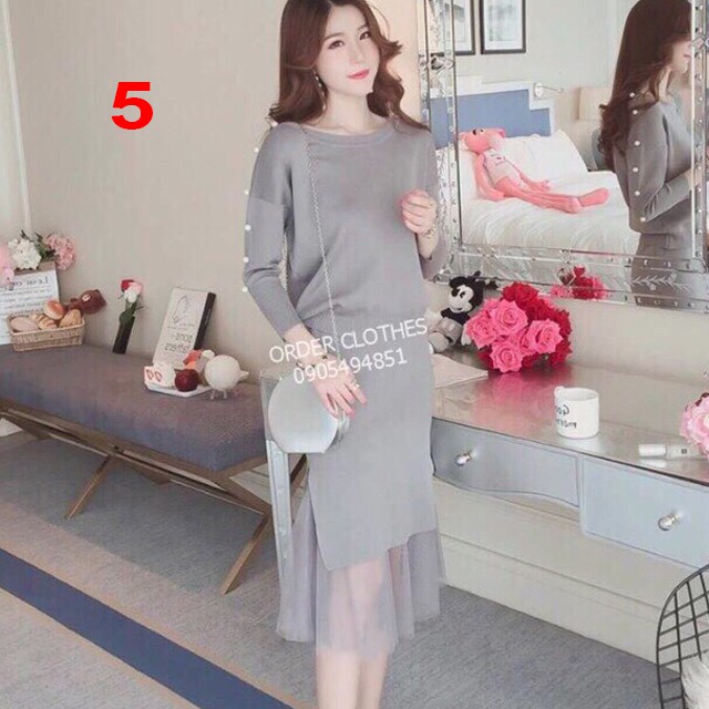 Đầm Nữ Len Mùa Đông Quảng Châu Cao Cấp Bin Sports XH001