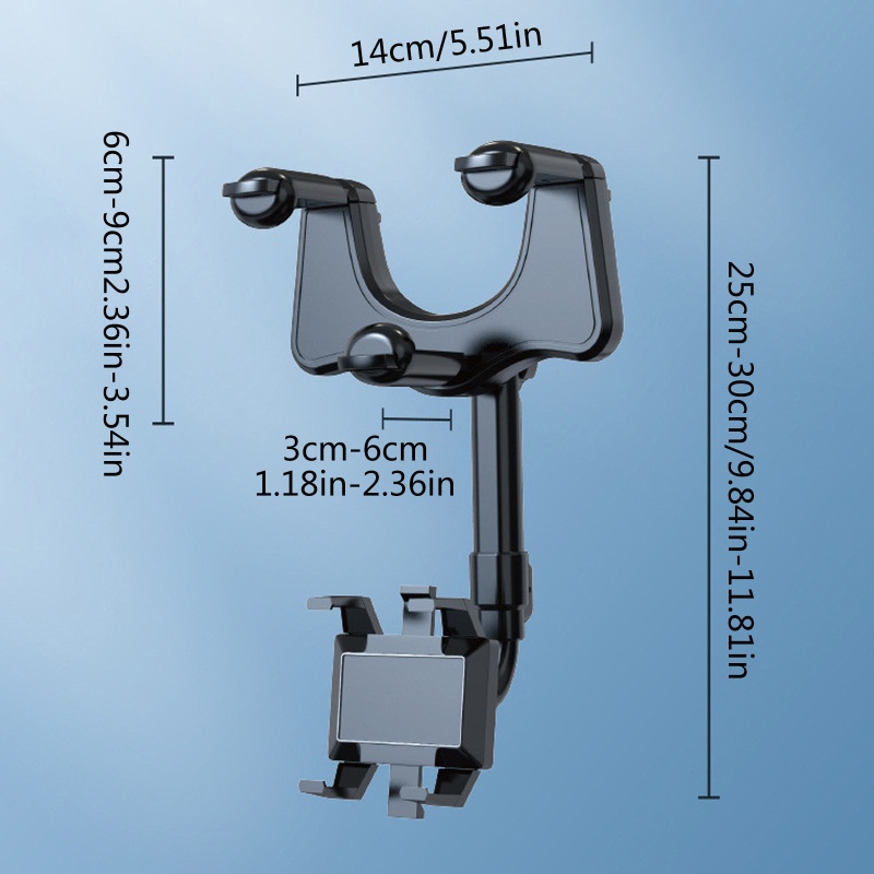 Giá Đỡ Điện Thoại Gắn Kính Chiếu Hậu Xe Hơi Không Cần Khoan Lỗ An Toàn